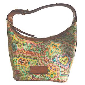 Dooney And Bourke Vintage Y2K Leather Rainbow Hobo Shoulder Bag Mint Condition